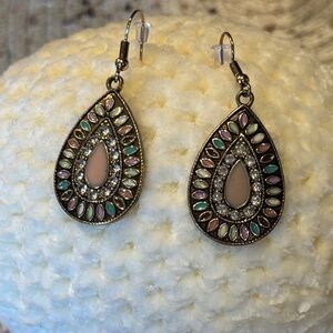 Fashion Jewelry Teardrop Earrings with Multicolor Accents